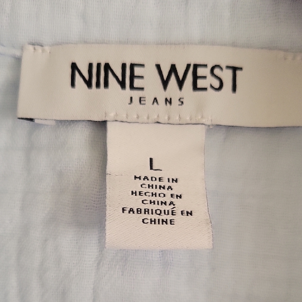 Nine West Lightweight Button Down Shirts in Light Blue and Pink - Picture 3 of 9